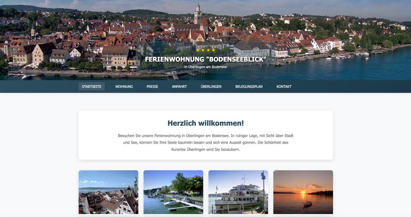 Webdesign Beispiel Ferienamsee.de - Website erstellt von Rattenagentur Überlingen